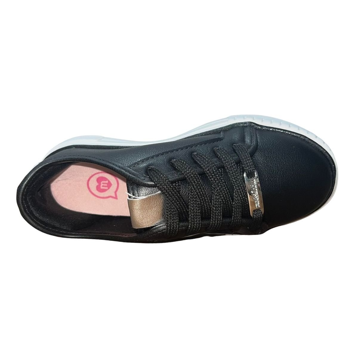 Tênis Casual Infantil Menina Molekinha 2565.109 Preto Preto/Branco 4