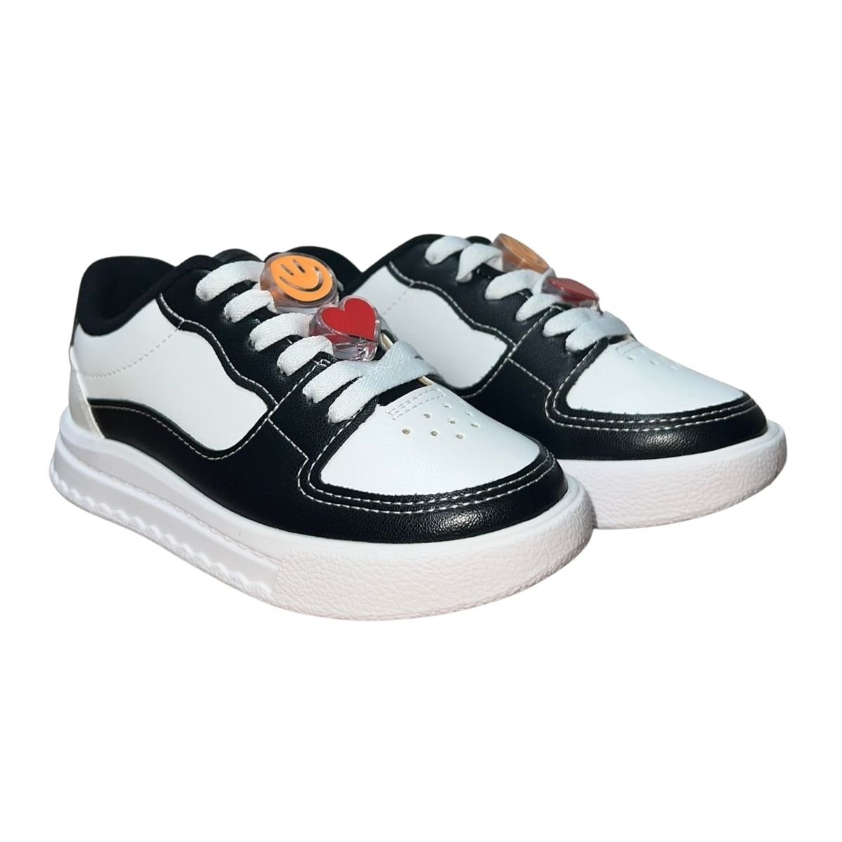 Tênis Casual Com Enfeite Infantil Menina Molekinha 2575.107 Branco Branco/Preto 2