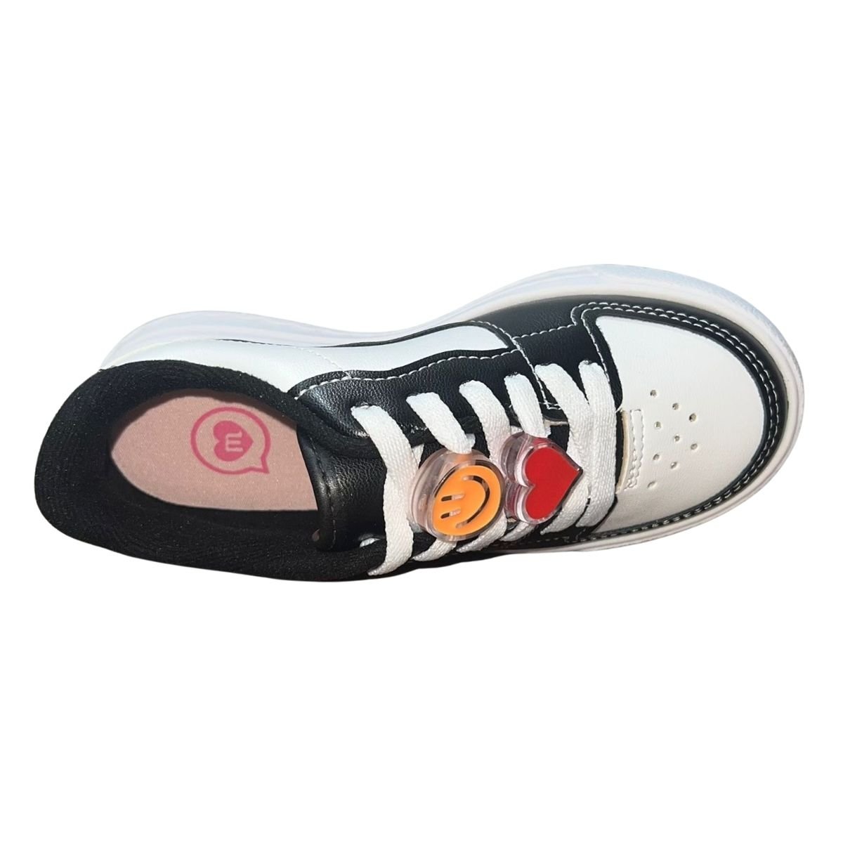 Tênis Casual Com Enfeite Infantil Menina Molekinha 2575.107 Branco Branco/Preto 4