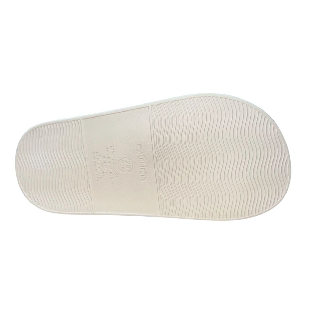 Sandália Slide Rasteira Com Tiras Brilhantes Infantil Menina Molekinha 2358.100 Branco Branco 6