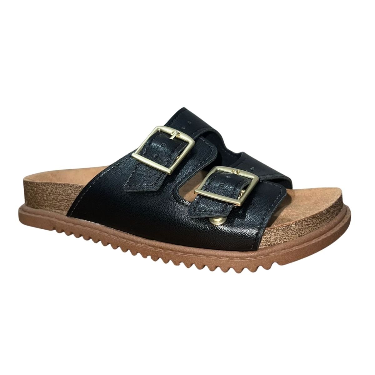 Sandália Slide de Fivela Infantil Menina Molekinha 2357.103 Preto Preto 3