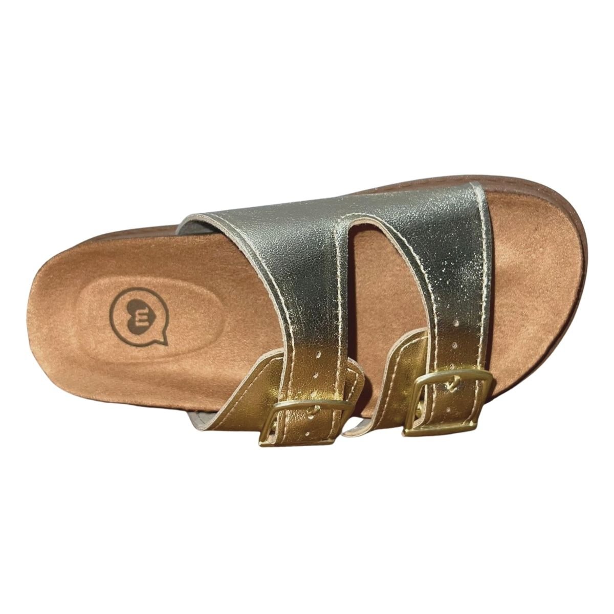 Sandália Slide de Fivela Infantil Menina Molekinha 2357.103 Dourdo Metalizado Dourado 4