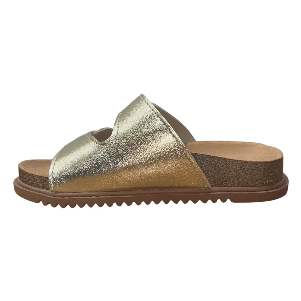 Sandália Slide de Fivela Infantil Menina Molekinha 2357.103 Dourdo Metalizado Dourado 5