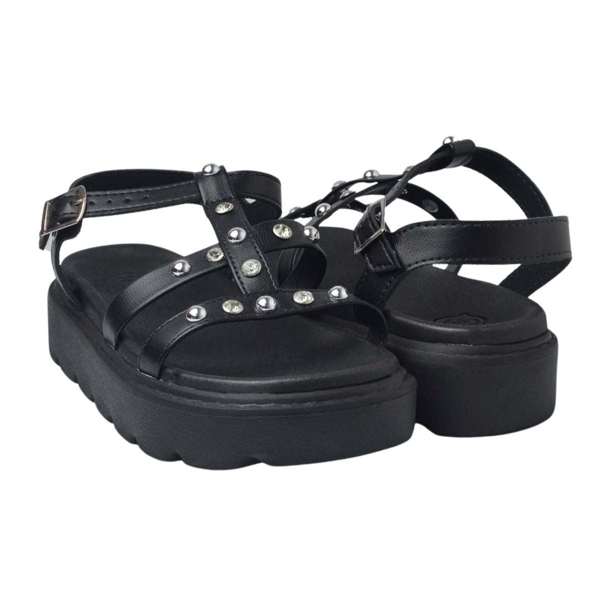 Sandália Papete Tratorado Infantil Menina Molekinha 2362.103 Preto Preto 2