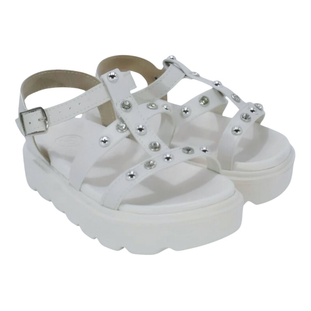 Sandália Papete Tratorado Infantil Menina Molekinha 2362.103 Branco Branco 2