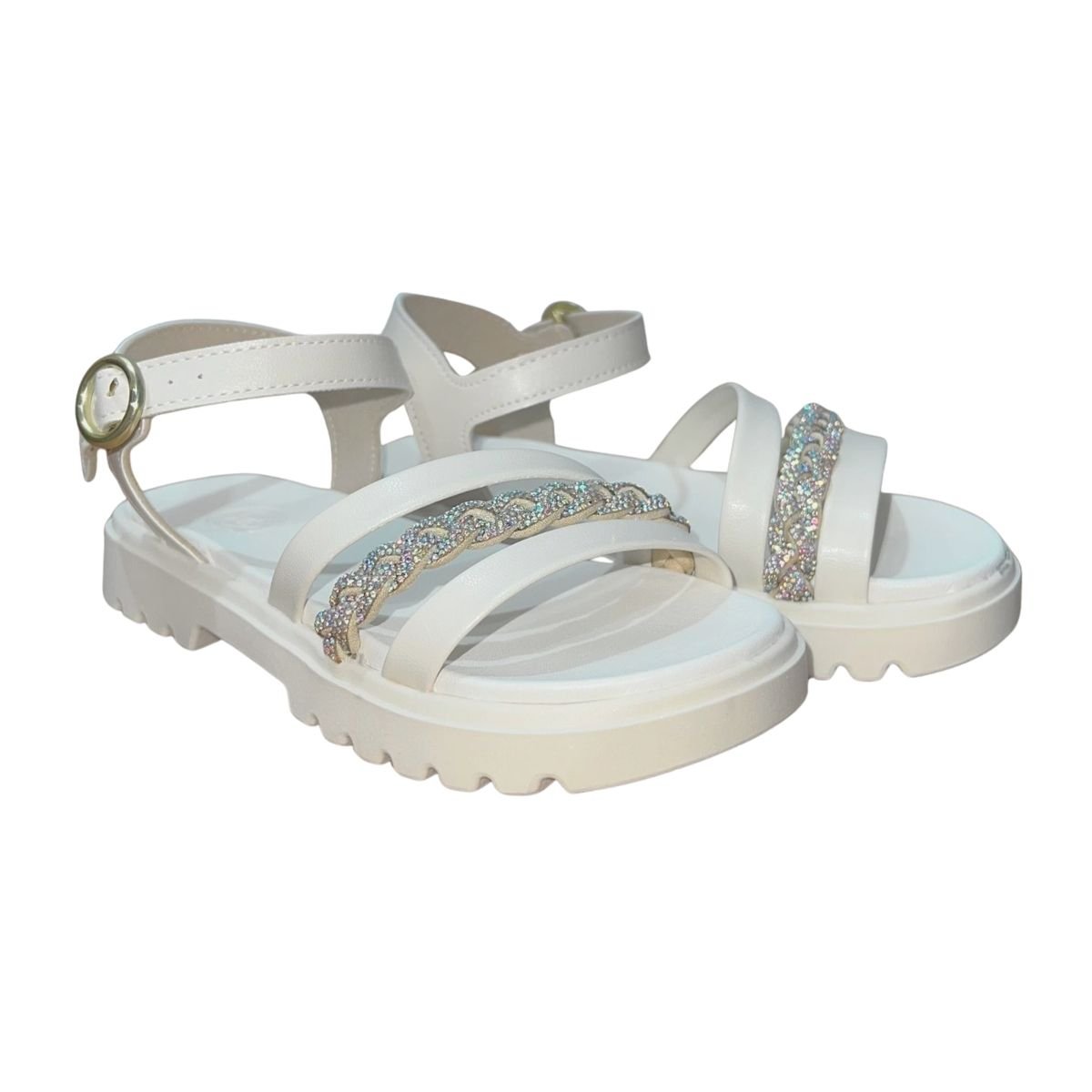 Sandália Casual Tratorado Infantil Menina Molekinha 2344.128 Branco Branco 2