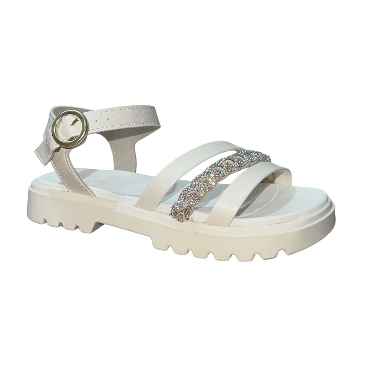 Sandália Casual Tratorado Infantil Menina Molekinha 2344.128 Branco Branco 3