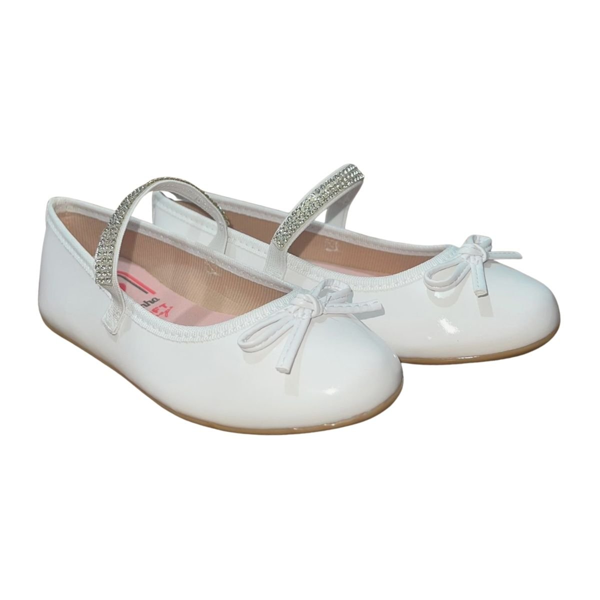 Sapatilha Casual de Tira Infantil Menina Molekinha 2502.1002 Branco Verniz Branco 2