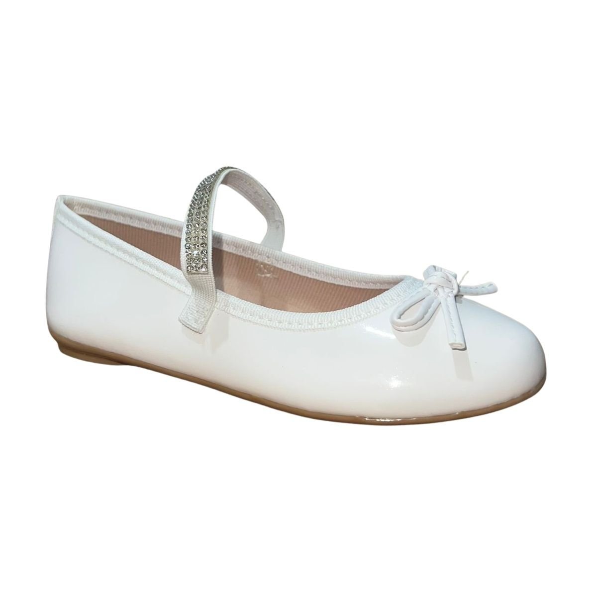 Sapatilha Casual de Tira Infantil Menina Molekinha 2502.1002 Branco Verniz Branco 3