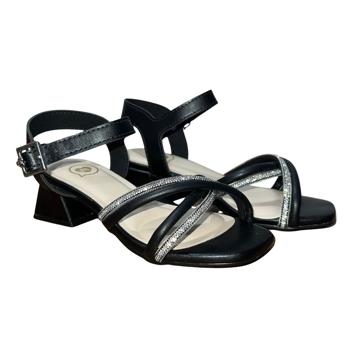 Sandália de Salto Bloco Infantil Menina Molekinha 2347.121 Preto Preto 2