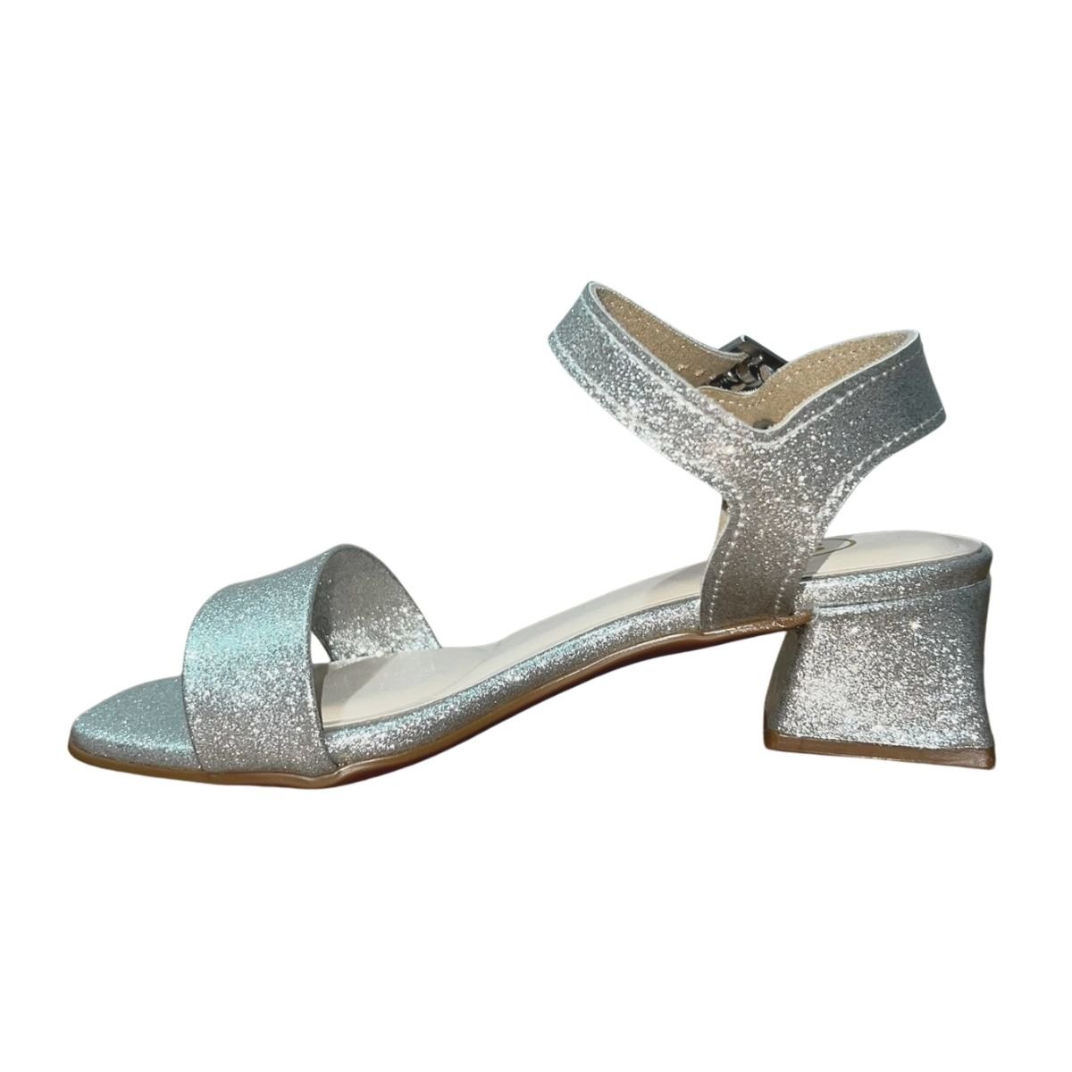 Sandália de Salto Bloco Infantil Menina Molekinha 2347.100 Prata Verniz Prata 5