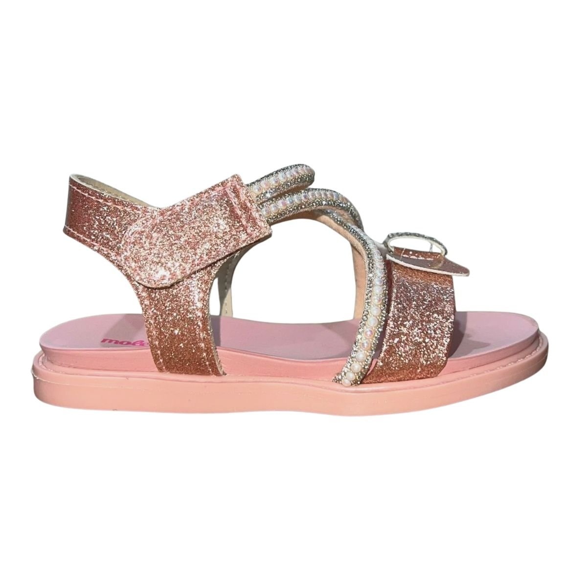 Sandália Rasteira Infantil Menina Molekinha 2714.225 Rosa Verniz