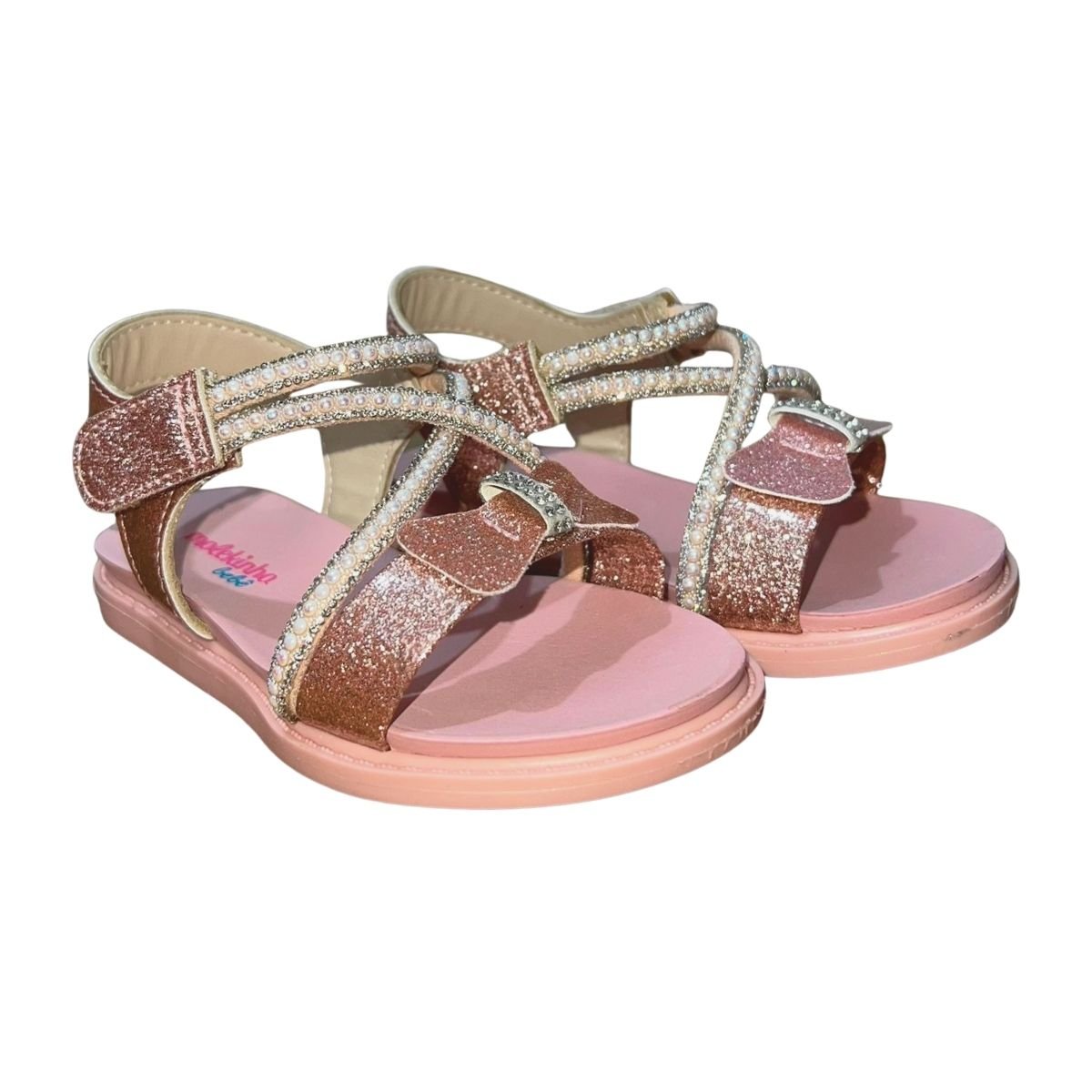 Sandália Rasteira Infantil Menina Molekinha 2714.225 Rosa Verniz Rosa 2