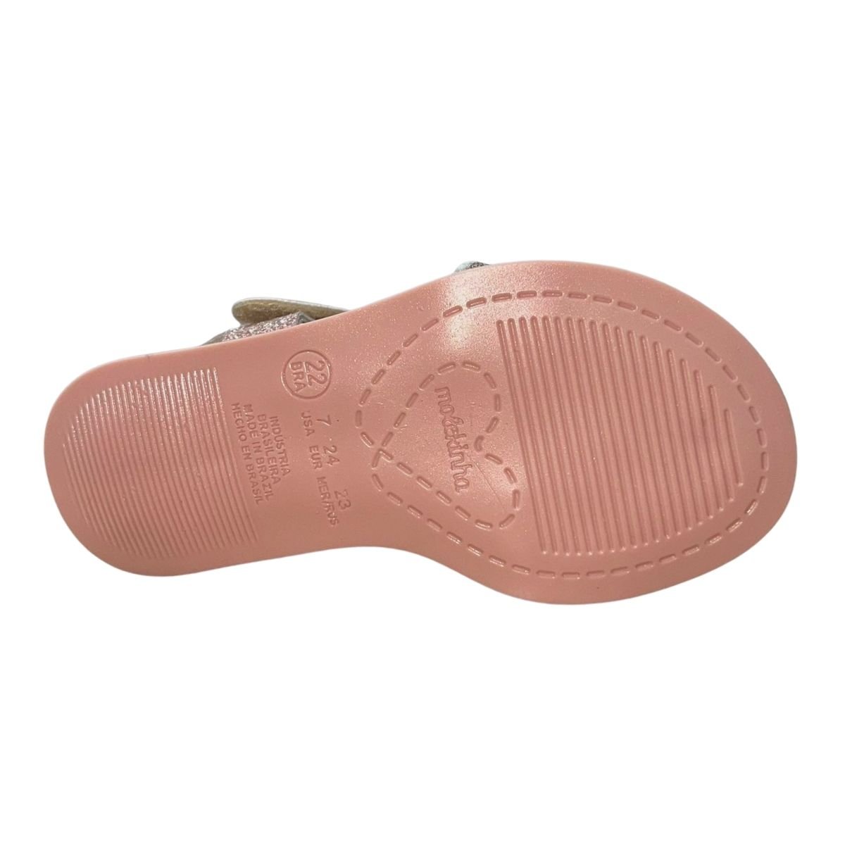 Sandália Rasteira Infantil Menina Molekinha 2714.225 Rosa Verniz Rosa 6