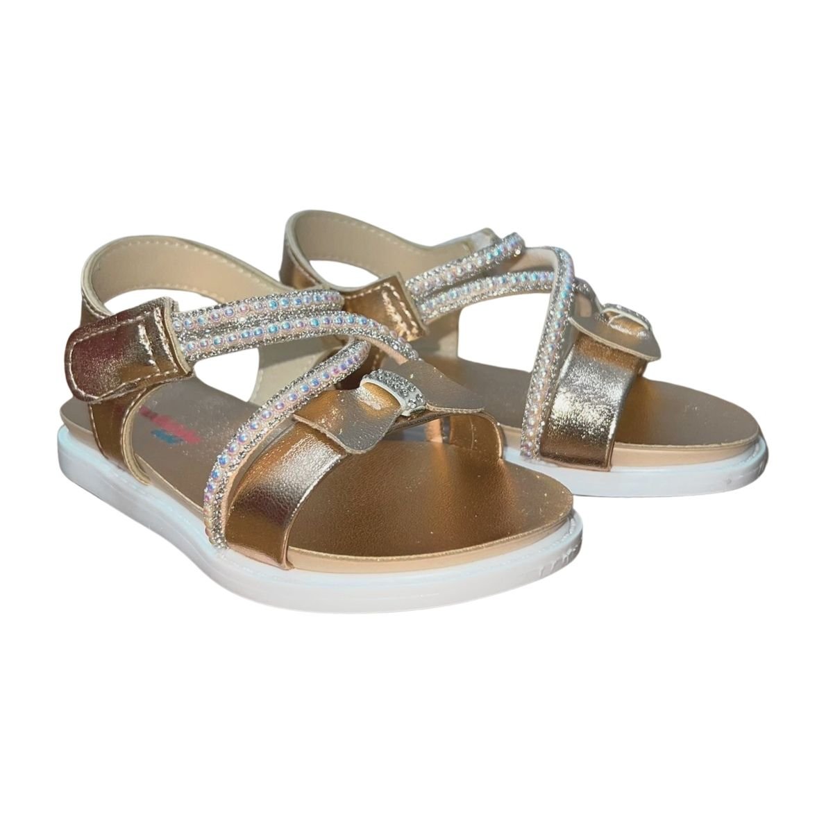 Sandália Rasteira Infantil Menina Molekinha 2714.425 Dourado Dourado 2