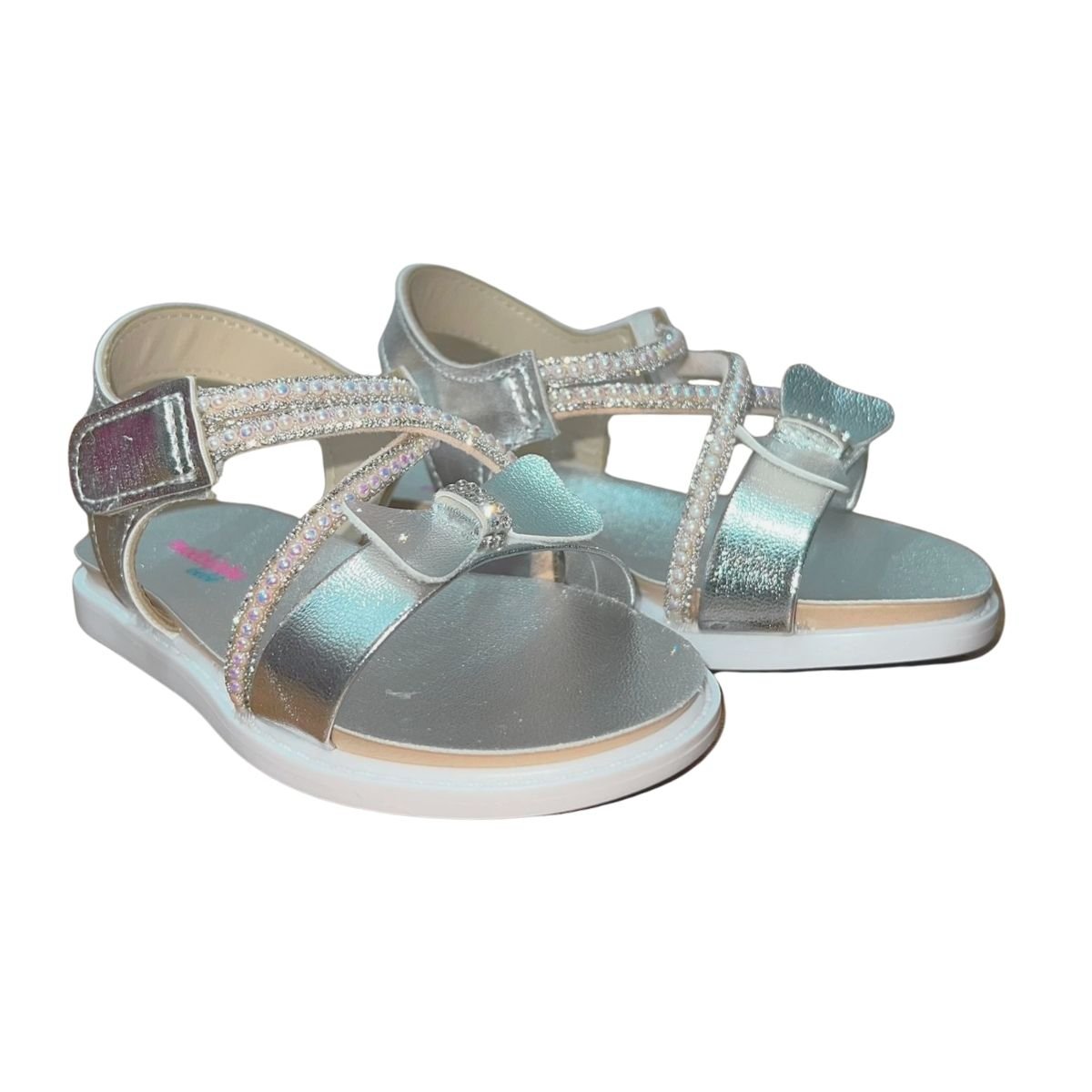 Sandália Rasteira Infantil Menina Molekinha 2714.425 Prata Prata 2