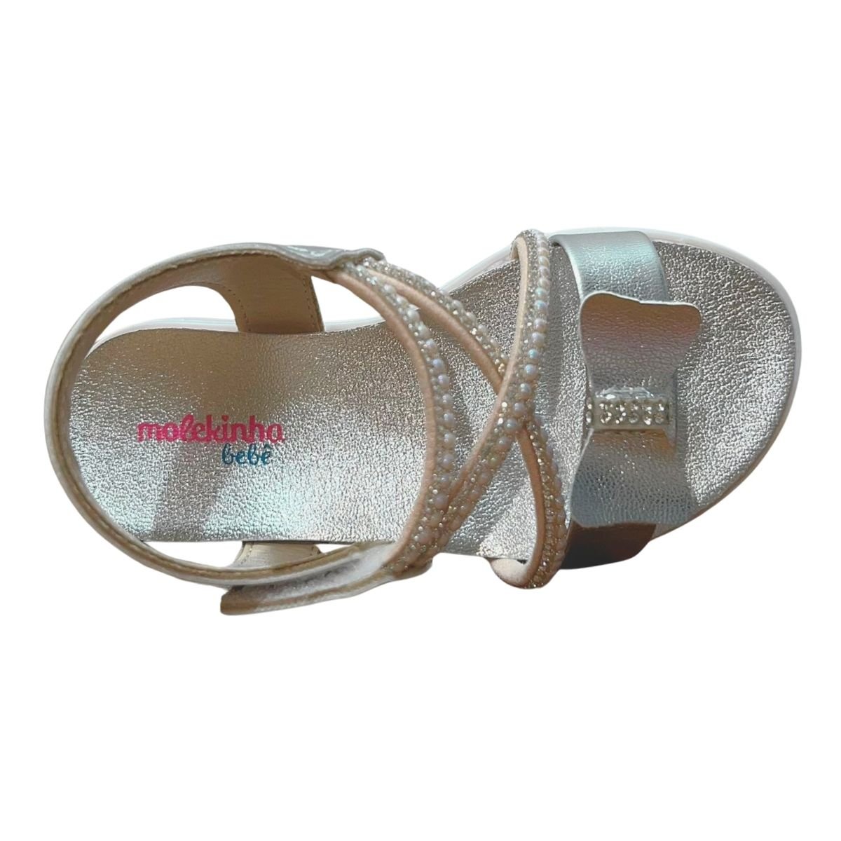 Sandália Rasteira Infantil Menina Molekinha 2714.425 Prata Prata 4