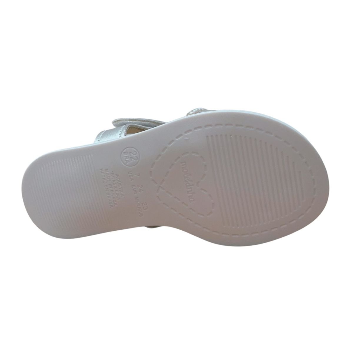 Sandália Rasteira Infantil Menina Molekinha 2714.425 Prata Prata 6