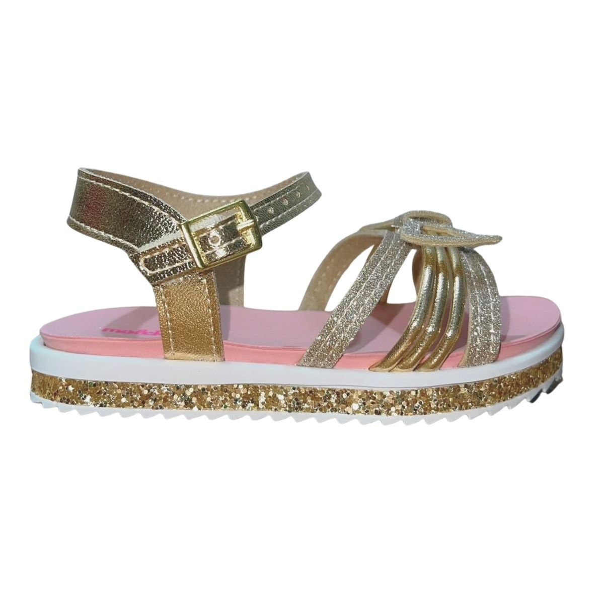 Sandália Rasteira Infantil Menina Molekinha 2724.112 Dourado
