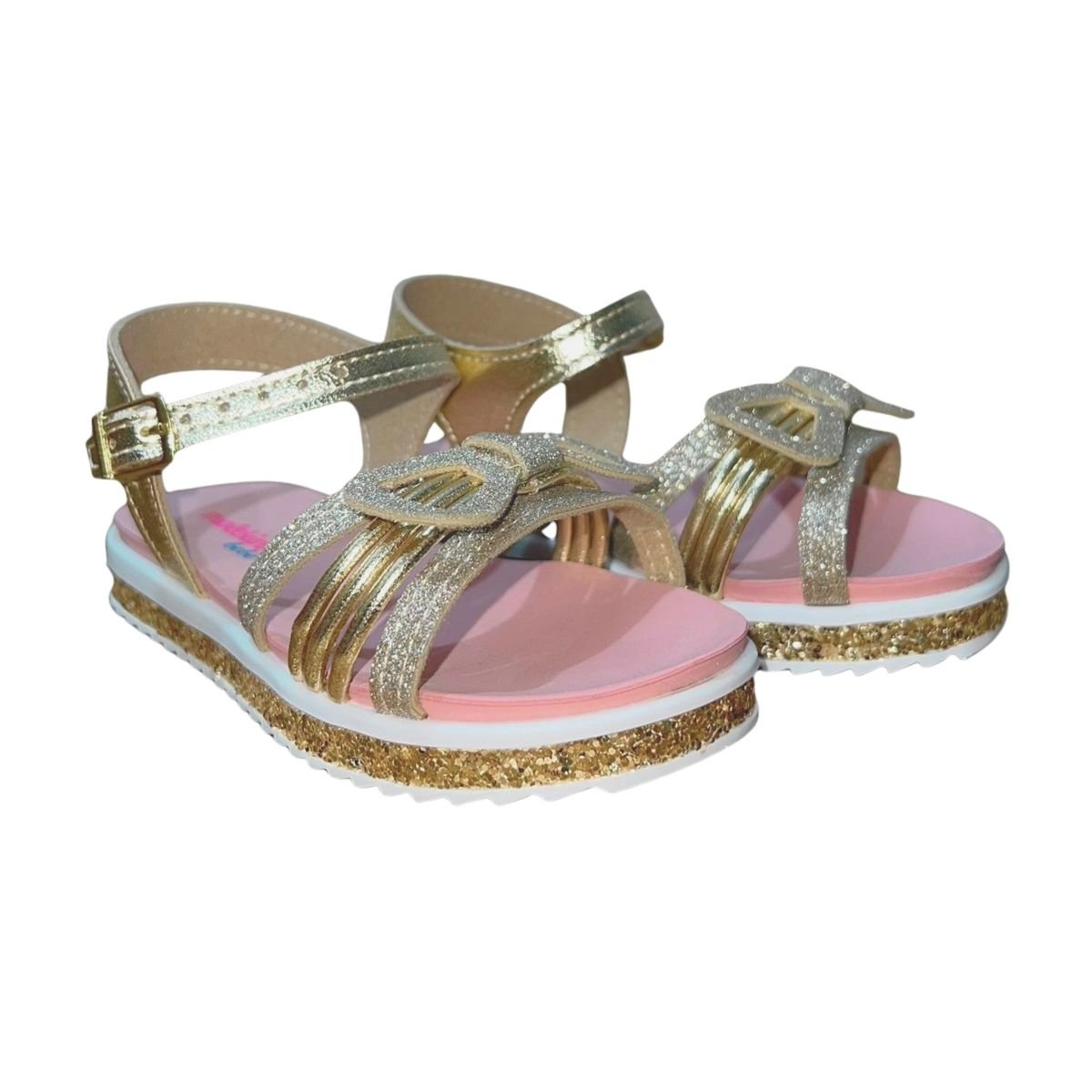 Sandália Rasteira Infantil Menina Molekinha 2724.112 Dourado Dourado 2