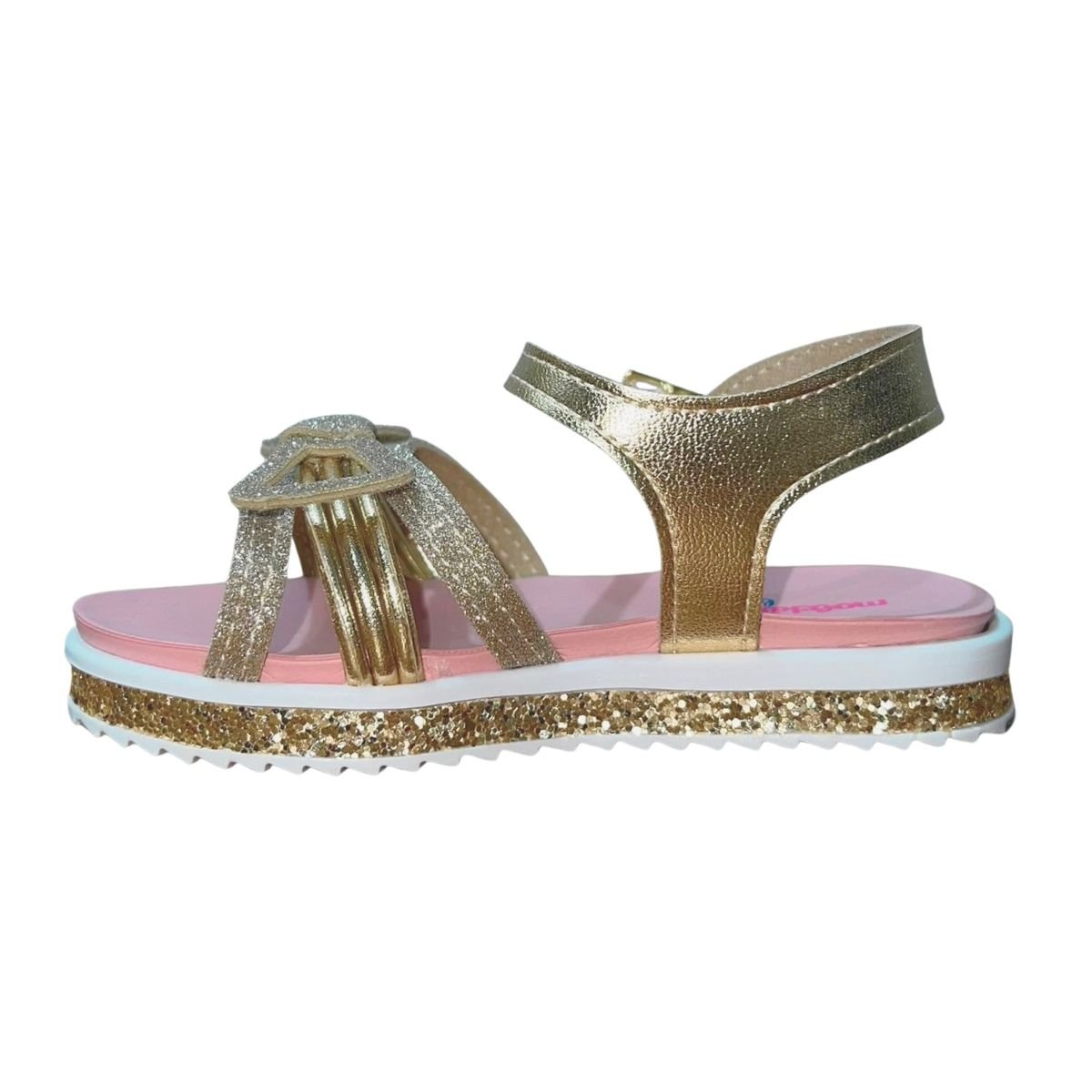 Sandália Rasteira Infantil Menina Molekinha 2724.112 Dourado Dourado 5