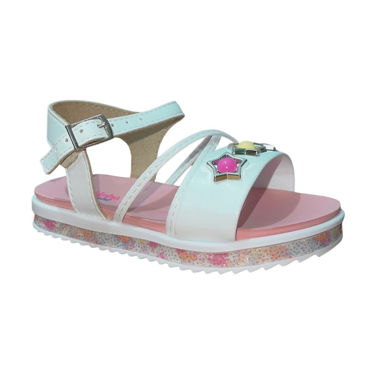 Sandália Rasteira Infantil Menina Molekinha 2724.117 Branco Branco 3