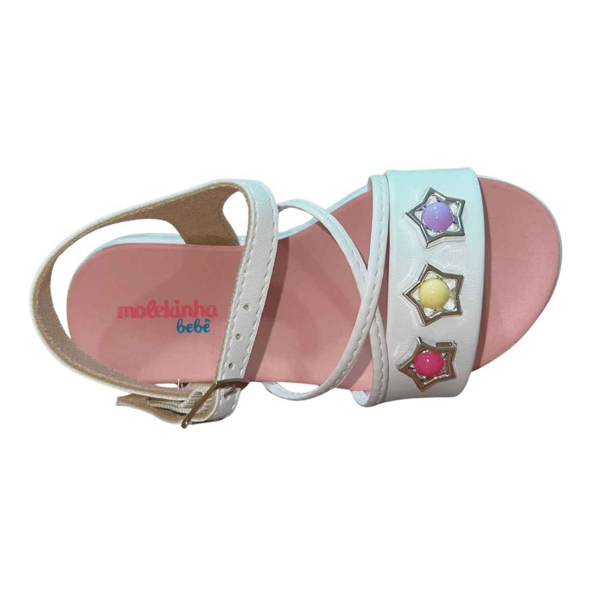 Sandália Rasteira Infantil Menina Molekinha 2724.117 Branco Branco 4