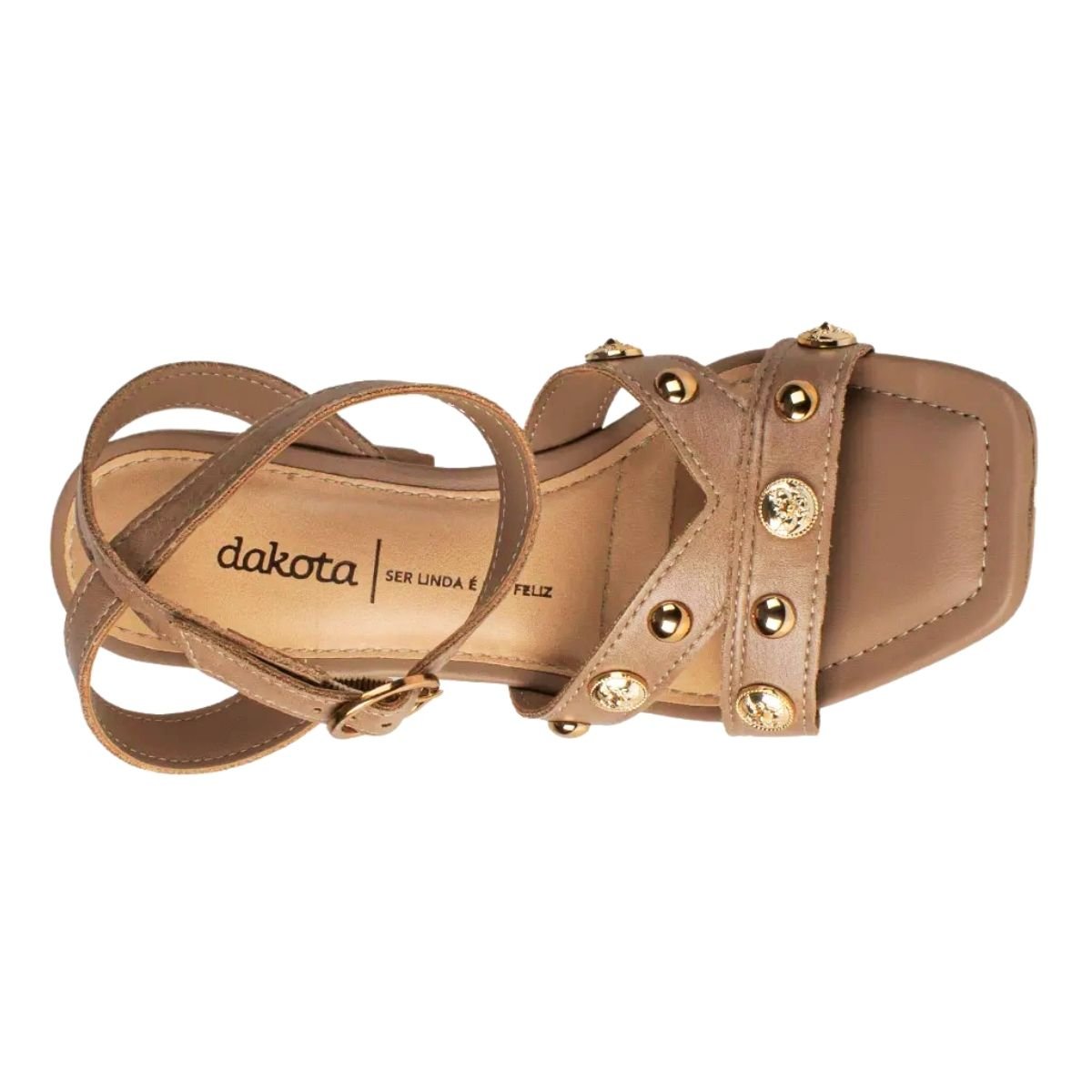 Sandália de Salto Bloco Feminino Dakota Y8282 Marrom Marrom 3