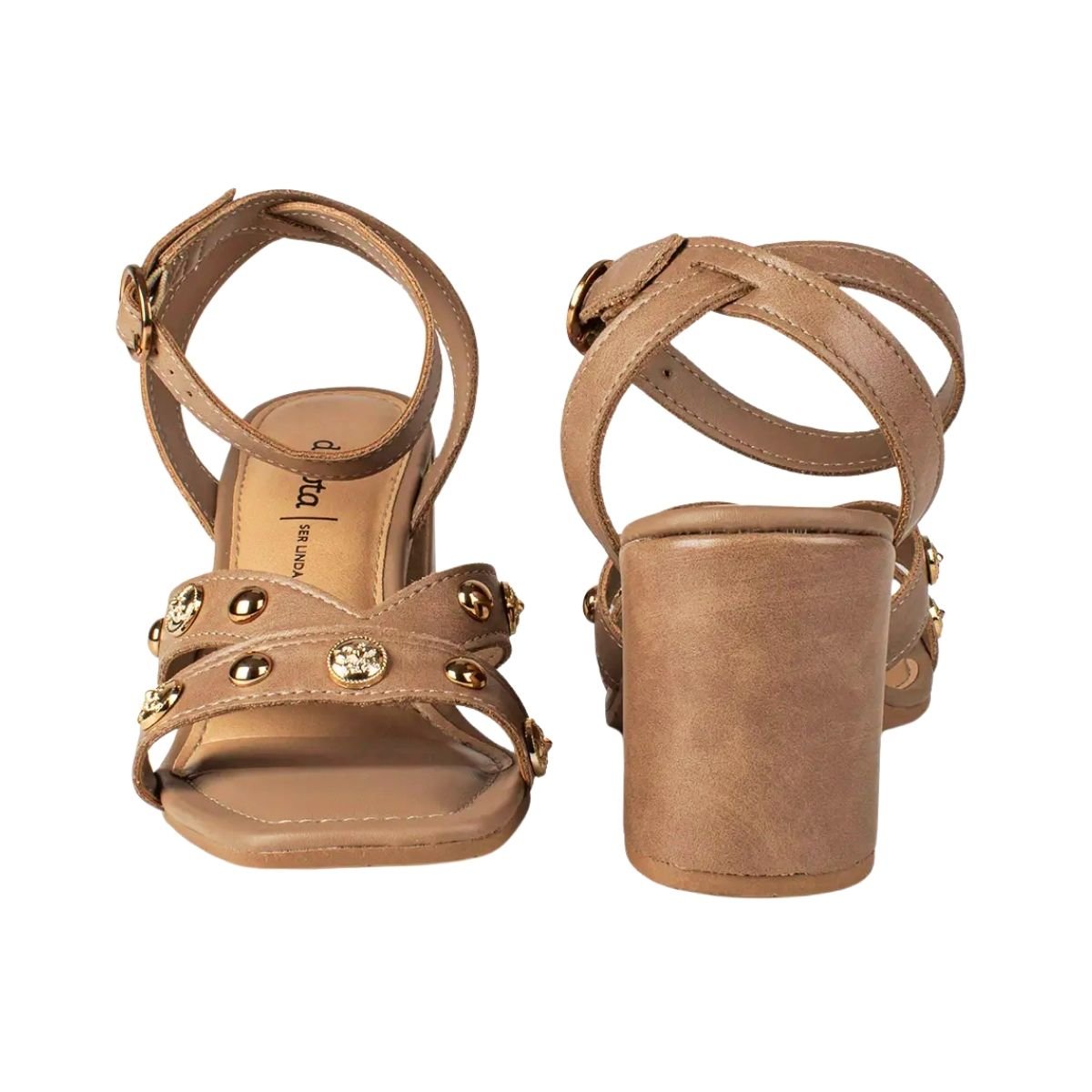 Sandália de Salto Bloco Feminino Dakota Y8282 Marrom Marrom 4