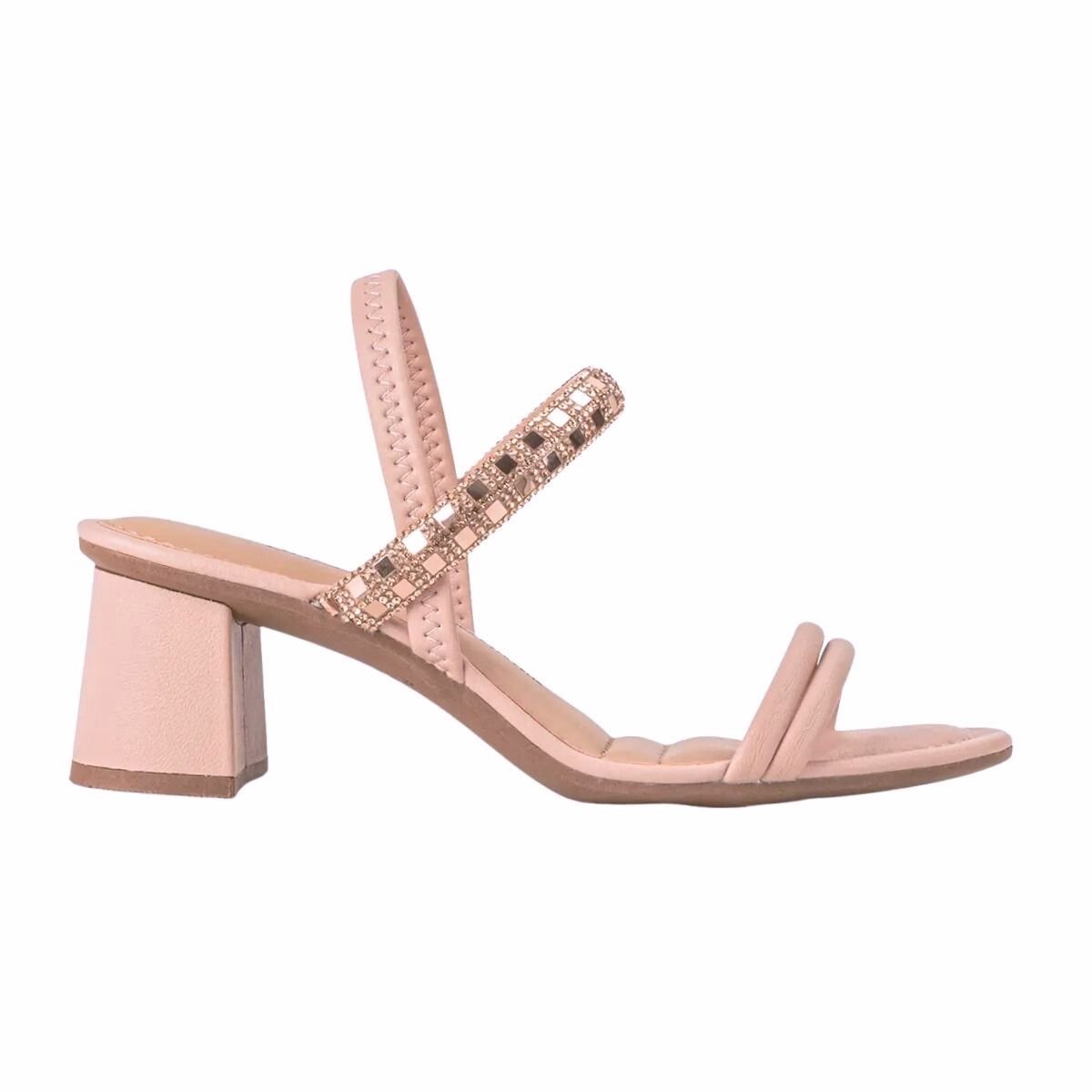 Sandália de Salto Bloco Feminino Dakota Y7222 Rosa Rosa 1