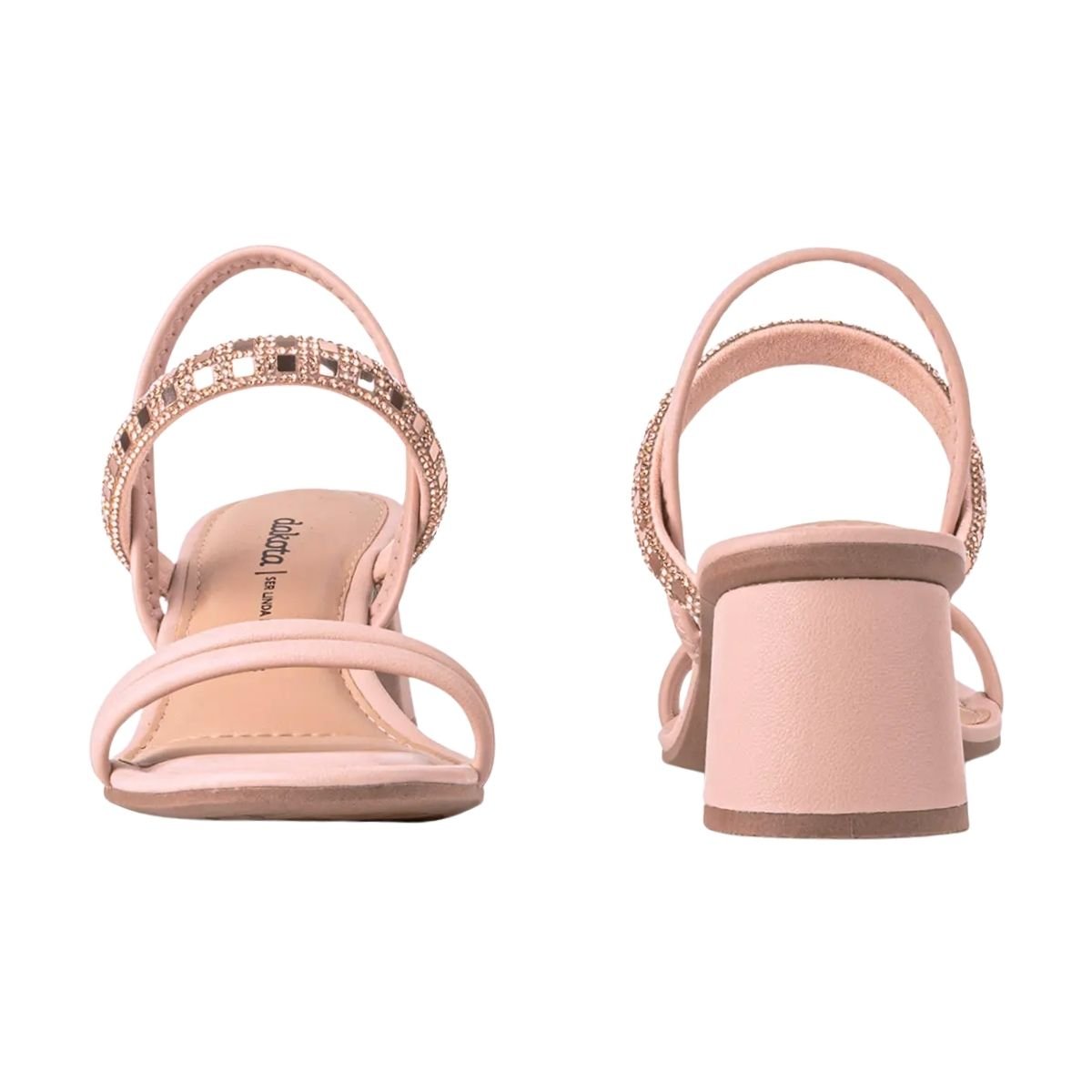 Sandália de Salto Bloco Feminino Dakota Y7222 Rosa Rosa 4