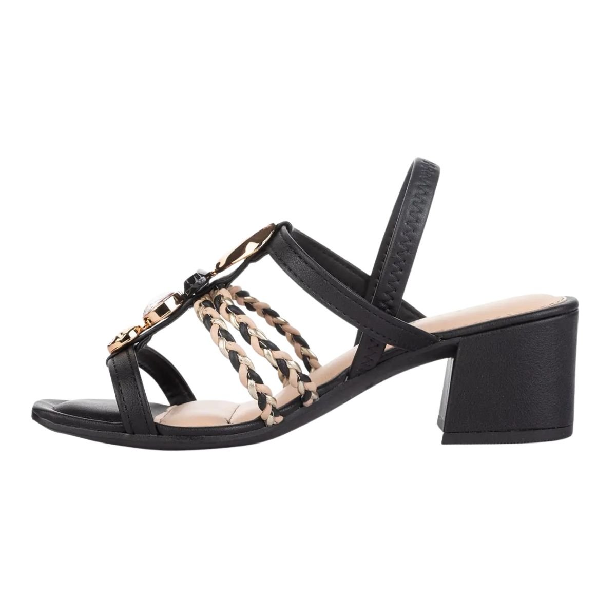 Sandália de Salto Bloco Feminino Dakota Y8211 Preto Preto 5