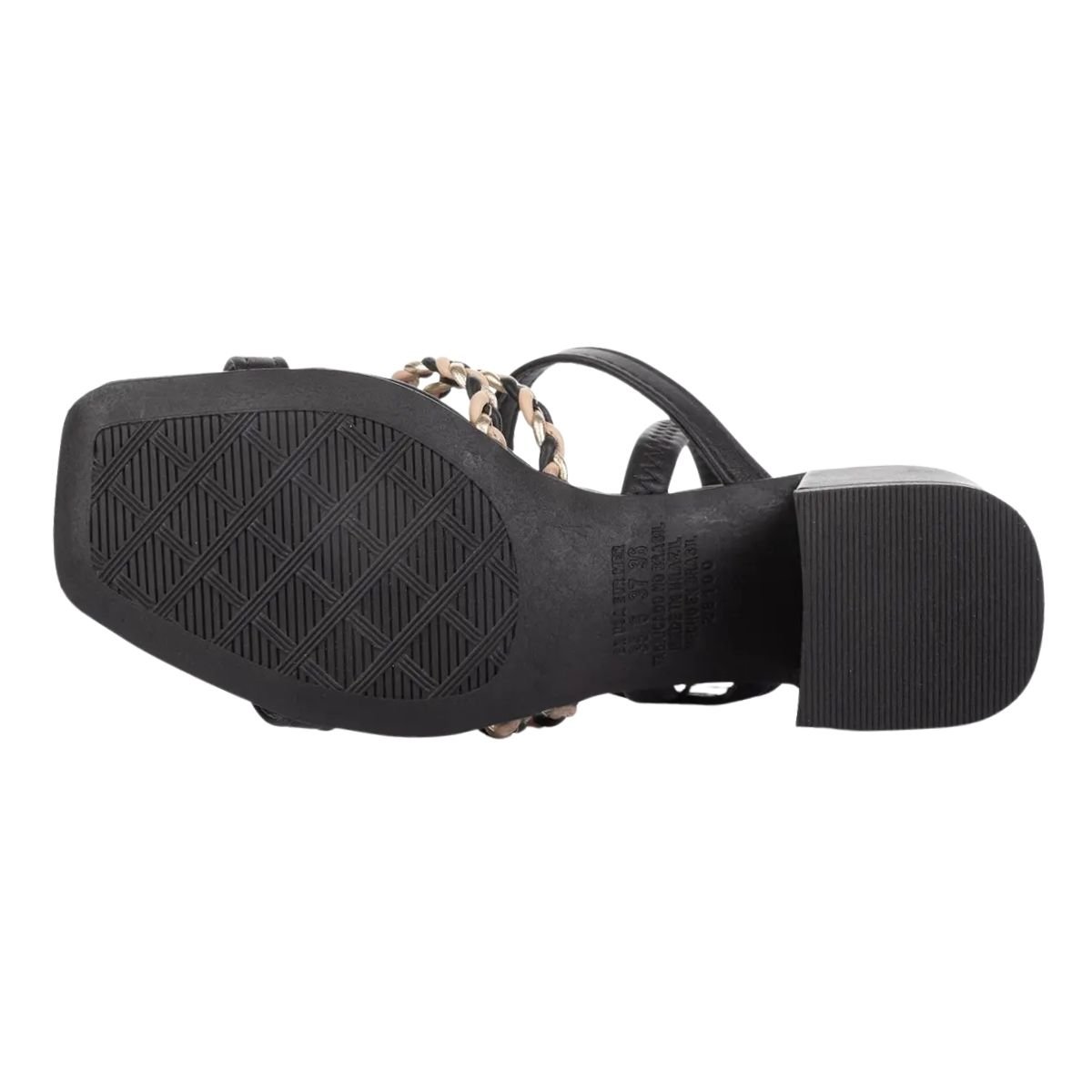 Sandália de Salto Bloco Feminino Dakota Y8211 Preto Preto 6