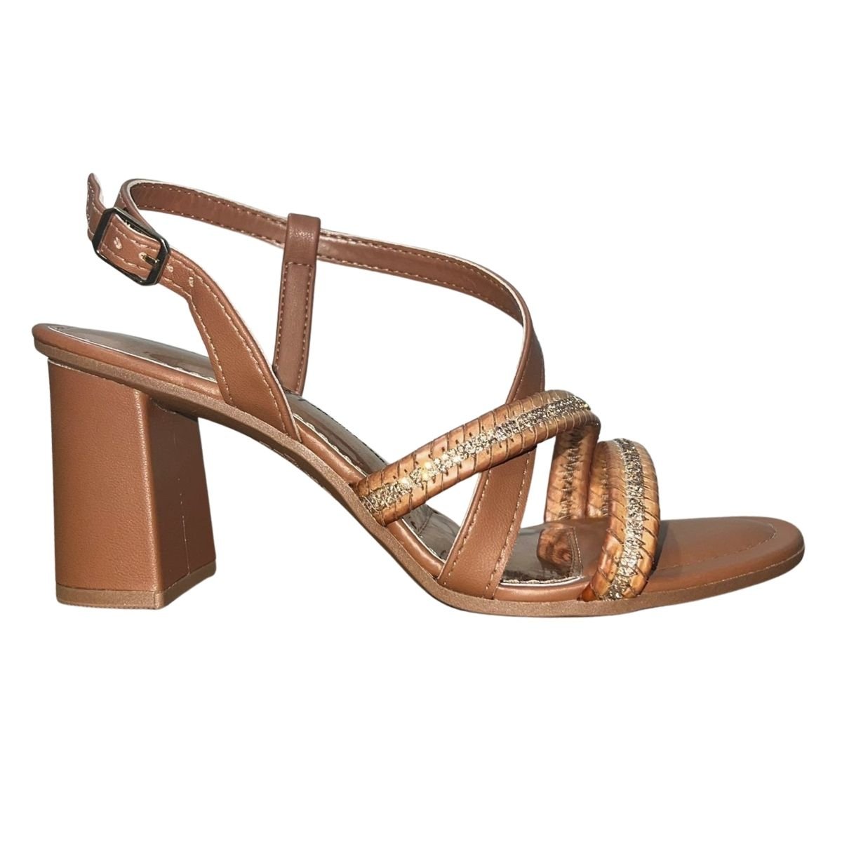 Sandália de Salto Bloco Feminino Dakota Y7932 Marrom