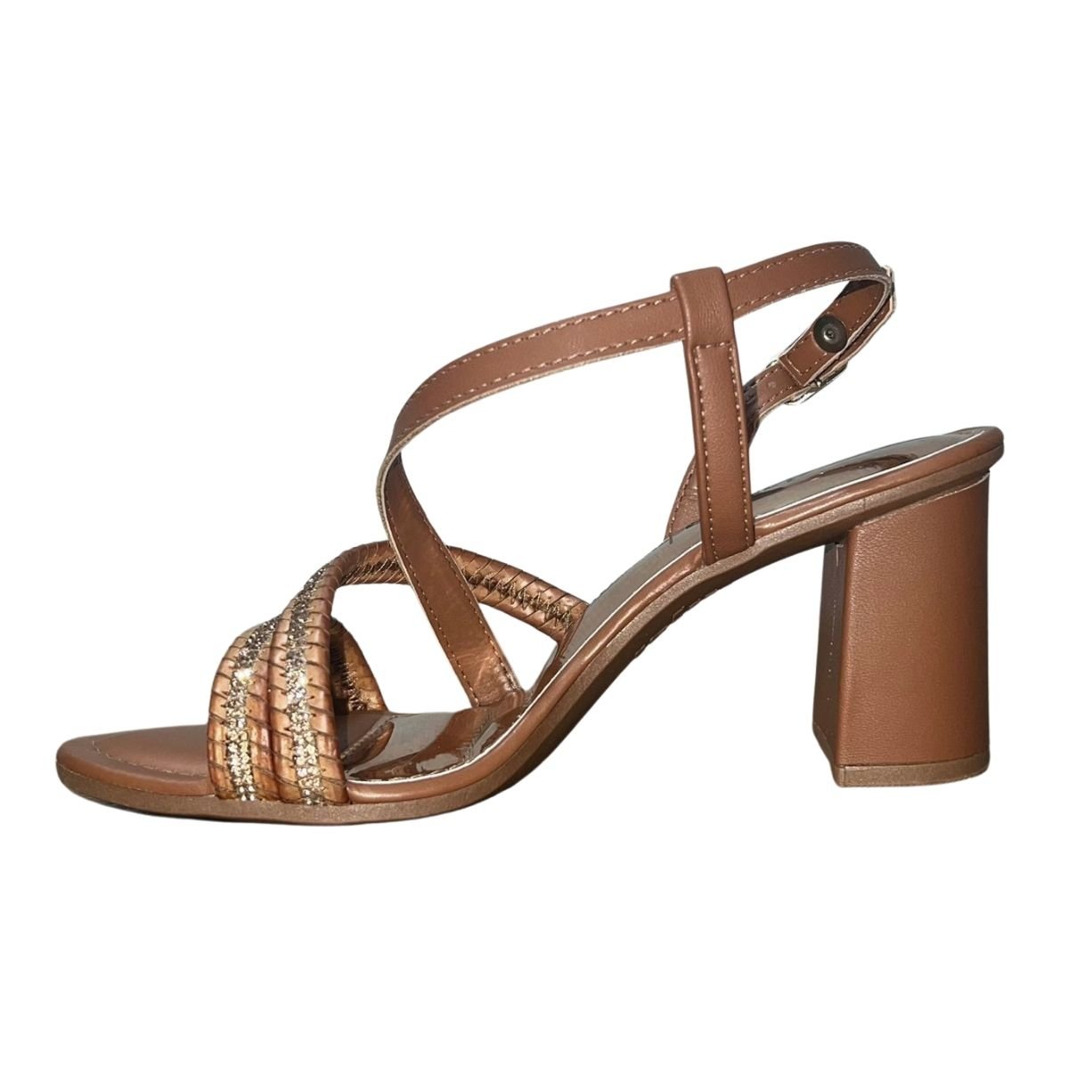 Sandália de Salto Bloco Feminino Dakota Y7932 Marrom Marrom 5