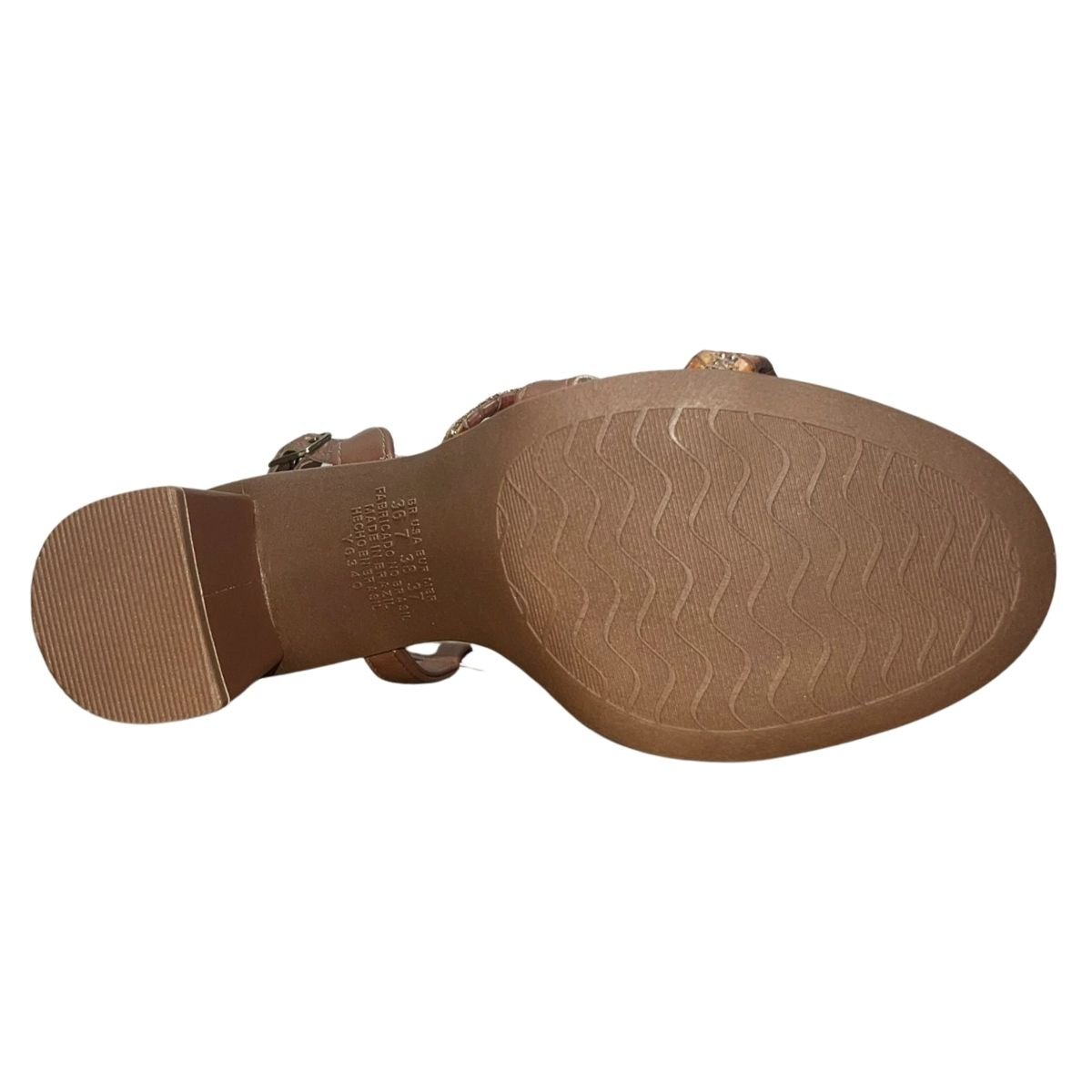 Sandália de Salto Bloco Feminino Dakota Y7932 Marrom Marrom 6