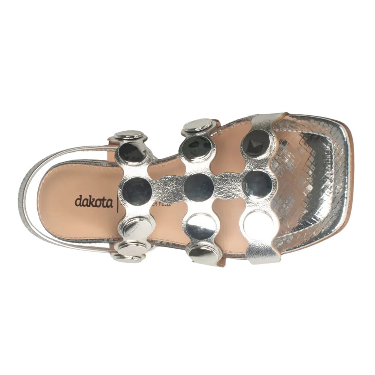 Sandália Rasteira Feminino Dakota Y7601 Prata Prata 3