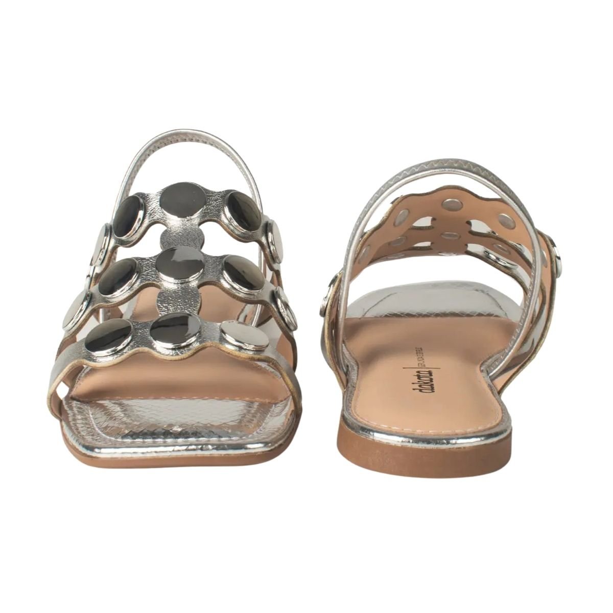 Sandália Rasteira Feminino Dakota Y7601 Prata Prata 4