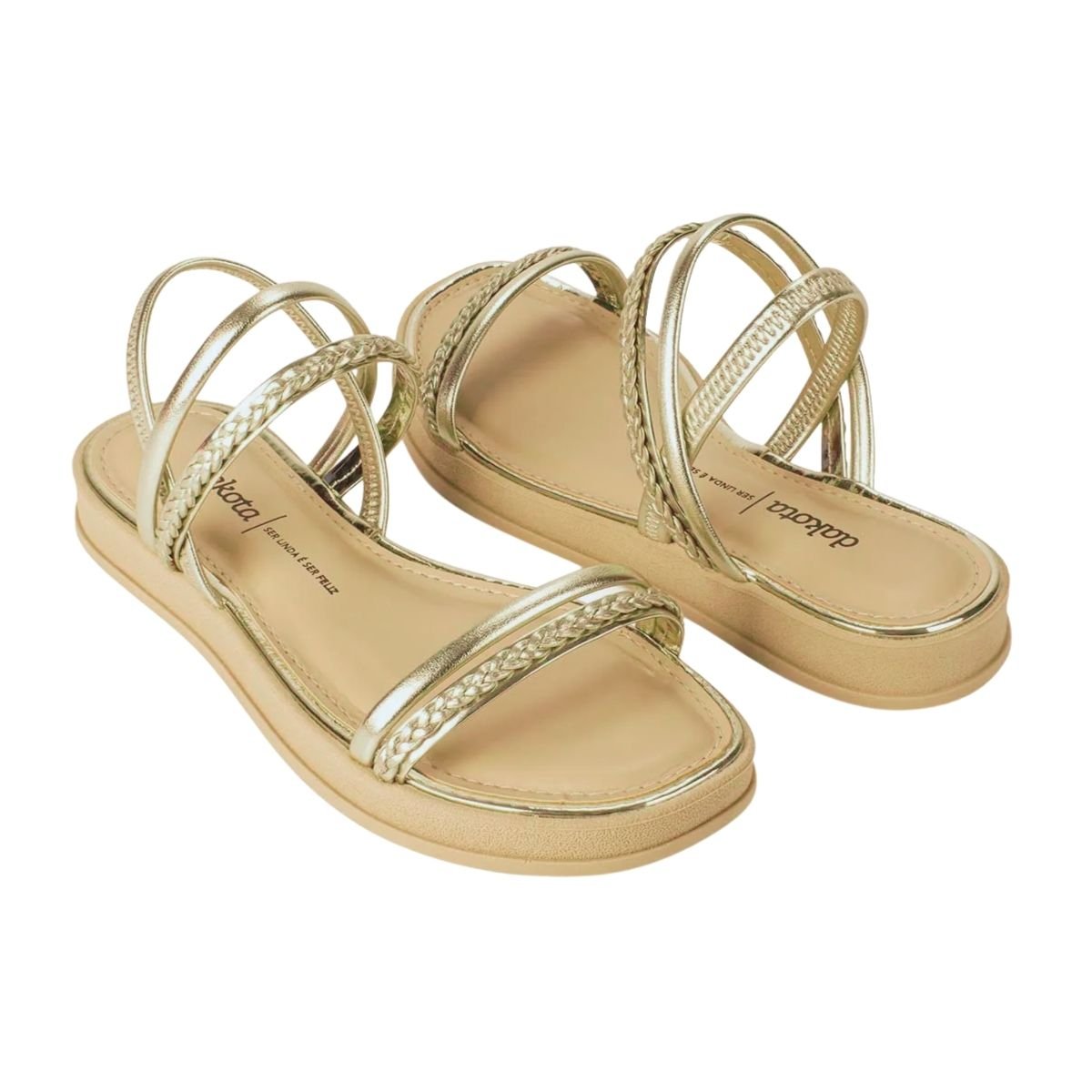Sandália Rasteira Feminino Dakota Y8441 Dourado Dourado 2