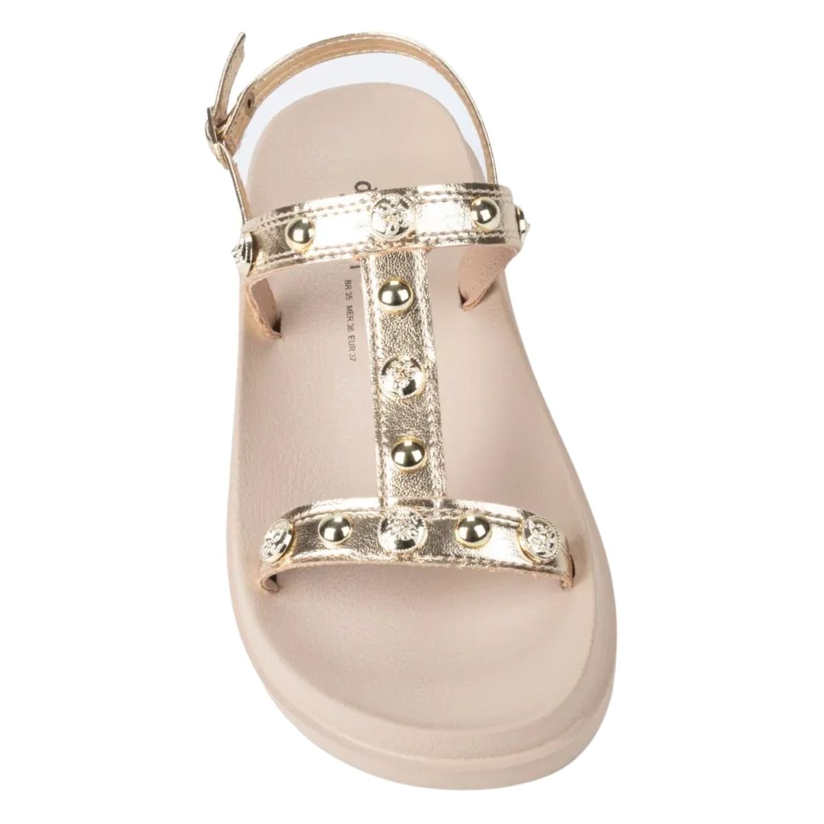 Sandália Rasteira Feminino Dakota Y7832 Dourado Bege 3