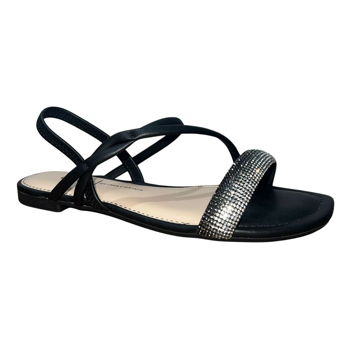 Sandália Rasteira Feminino Dakota Y7711 Preto Preto 3