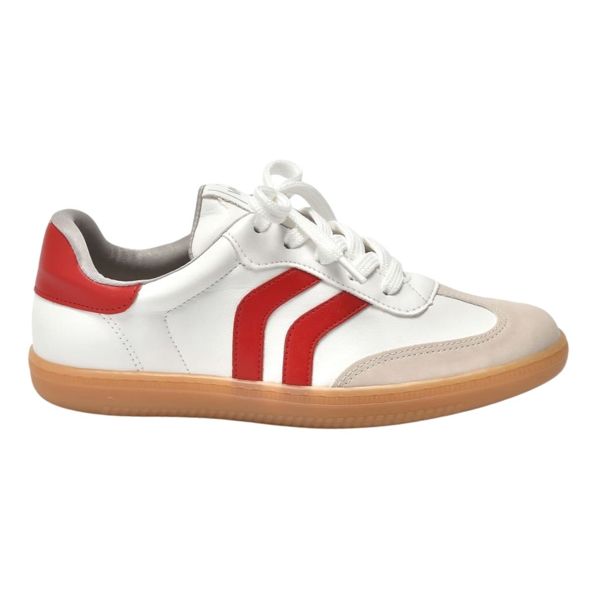 Tênis Casual Feminino Via Marte 129-003-02 Branco Vermelho