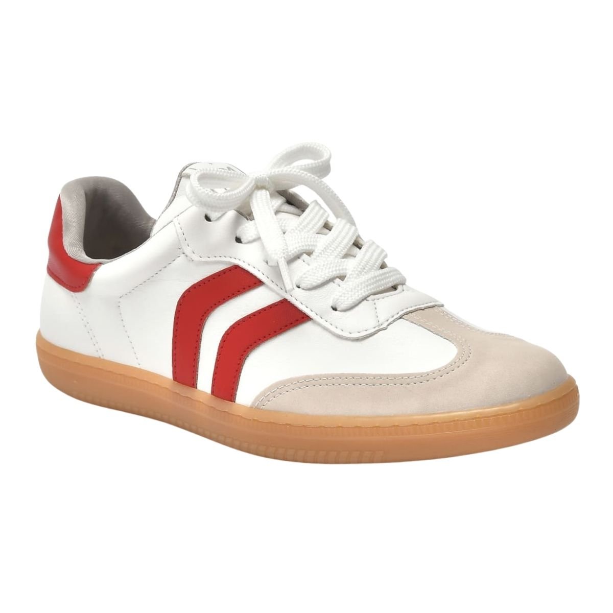 Tênis Casual Feminino Via Marte 129-003-02 Branco Vermelho Branco 2