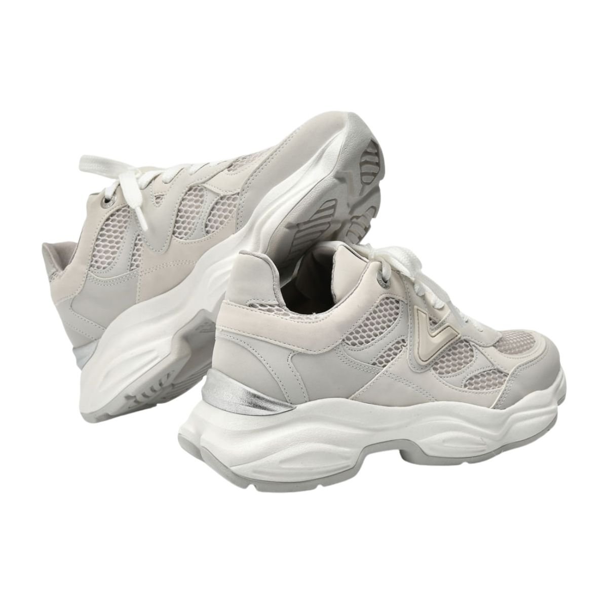 Tênis Chunky Casual Feminino Via Marte 158-002-02 Bege Bege/Cinza 3