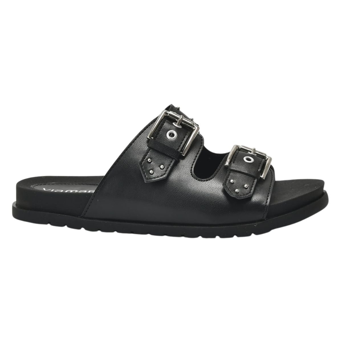 Sandália Papete Slide Feminino Via Marte 174-004-01 Preto