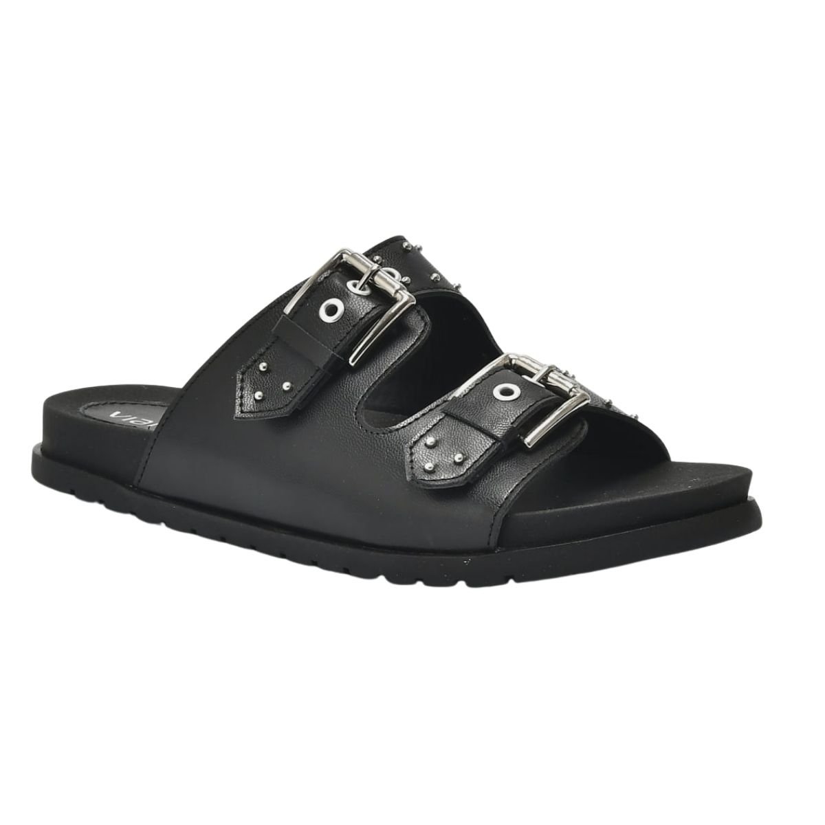 Sandália Papete Slide Feminino Via Marte 174-004-01 Preto Preto 2
