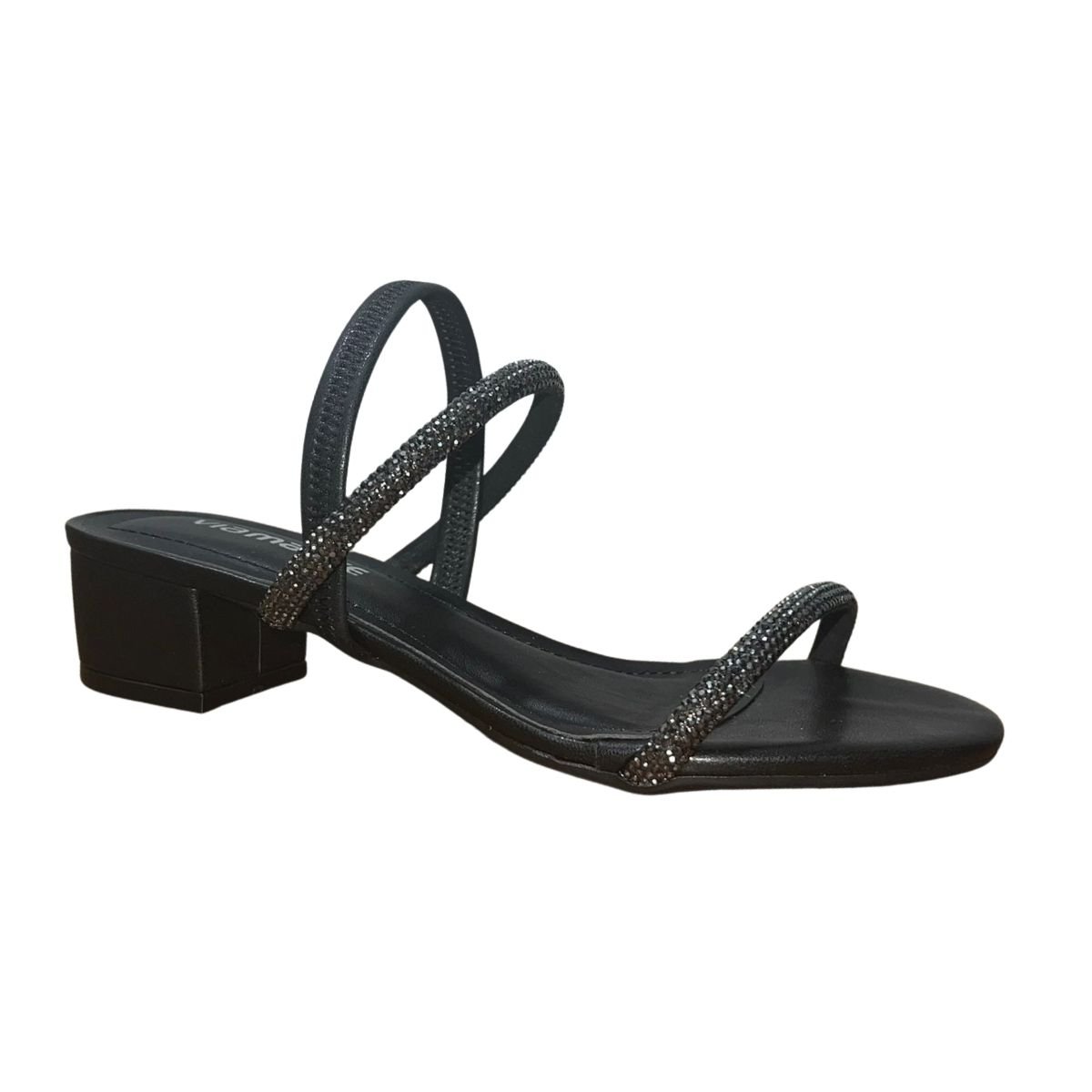 Sandália de Salto Bloco Feminino Via Marte 106-013-01 Preto Preto 3