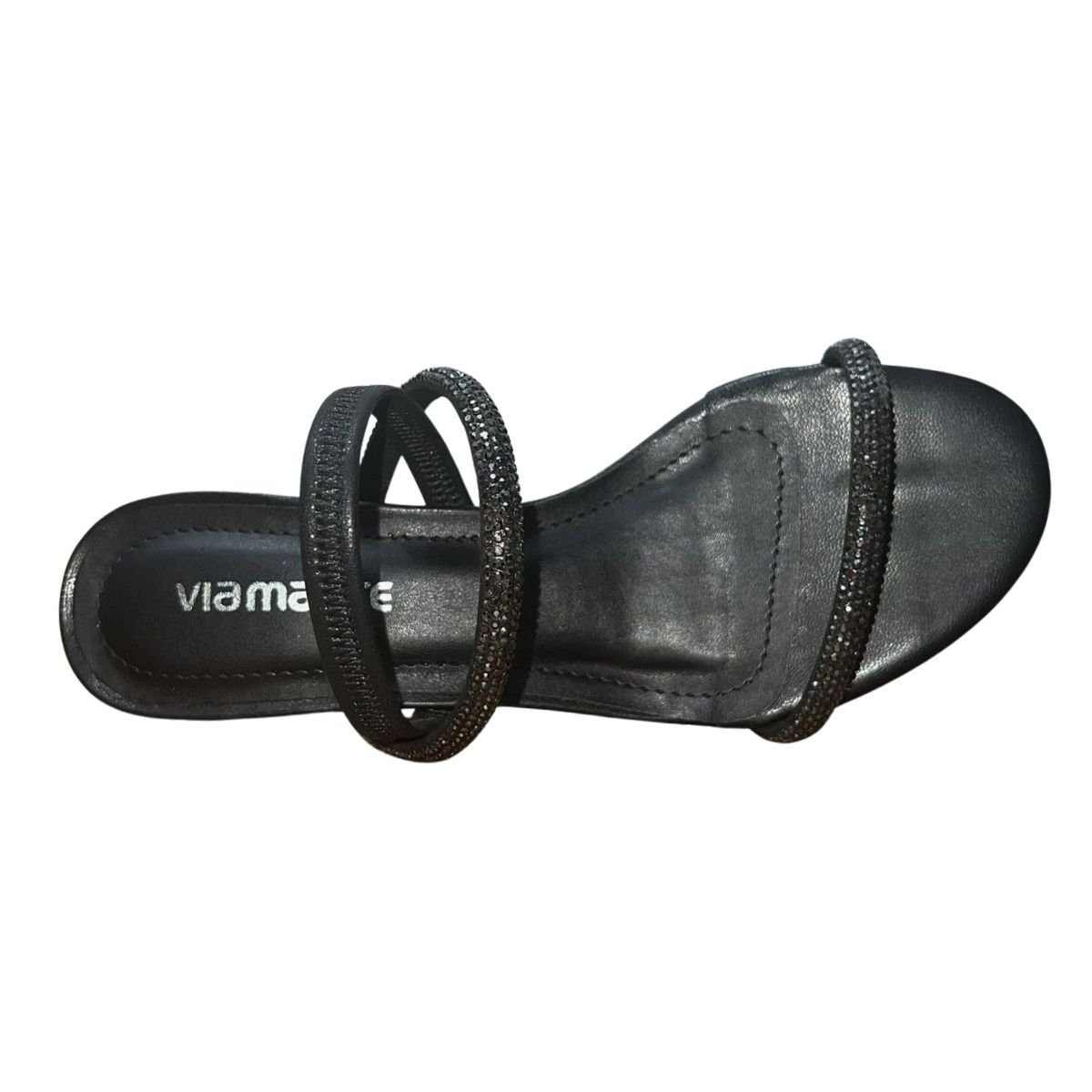 Sandália de Salto Bloco Feminino Via Marte 106-013-01 Preto Preto 4