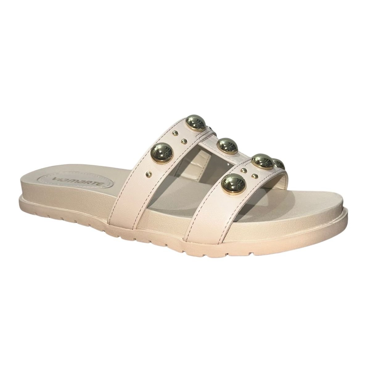 Sandália Papete Feminino Via Marte 174-005-01 Creme Creme 4