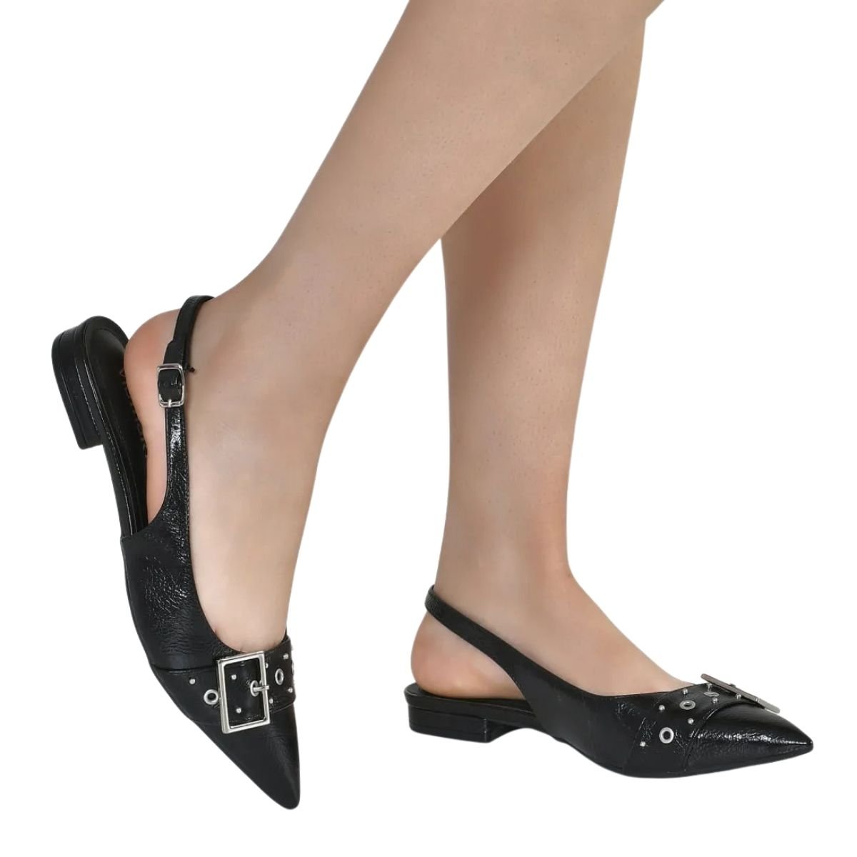 Sapatilha Slingback Feminino Via Marte 144-001-01 Preto Preto 4